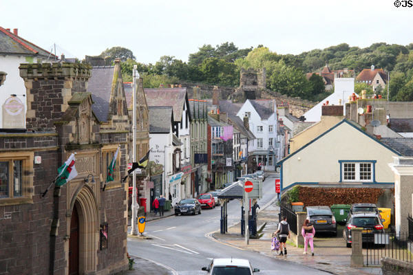 Shopping St in historic core. Conwy, Wales.