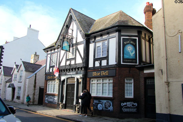 Blue Bell pub along Castle St. Conwy, Wales.