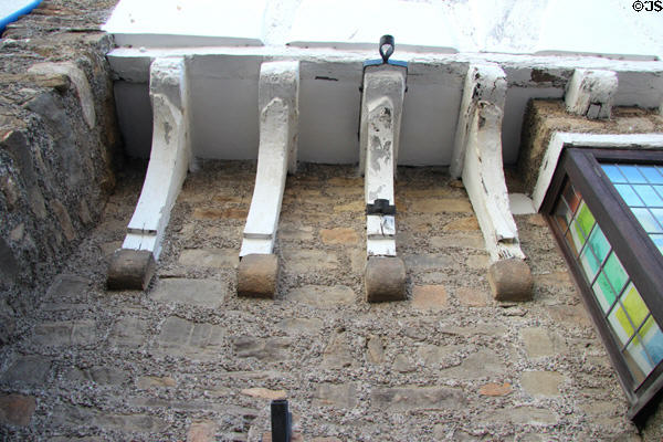 Detail of eaves, a later addition to Aberconwy House. Conwy, Wales.