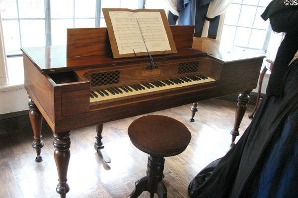 Broadwood Square or Table piano (c1st half 19thC) at Plas Newydd. Llangollen, Wales.