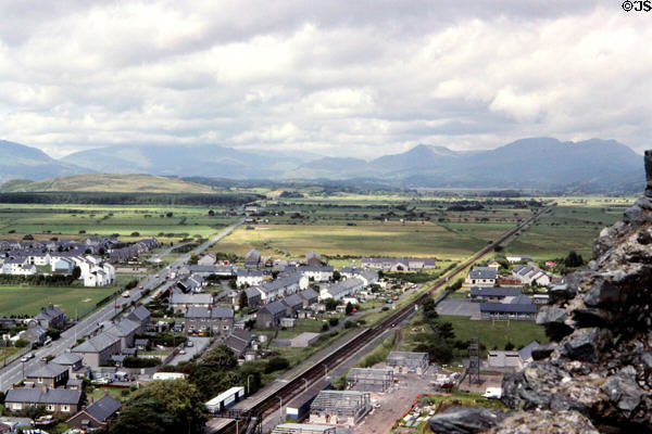 Countryside surrounding Harlech Castle. Harlech Gwynedd, Wales.