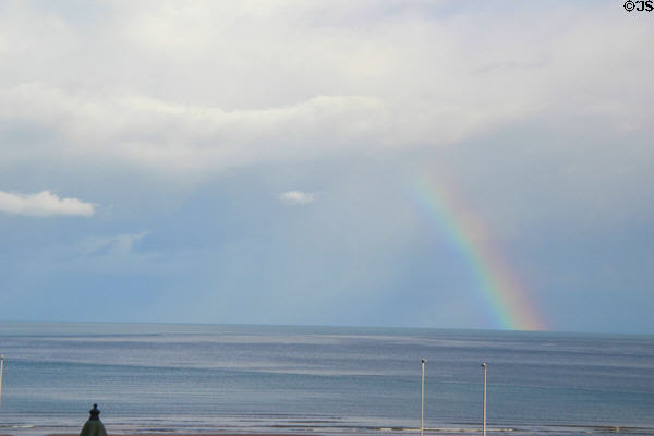 Rainbow over Irish Sea near Conwy. Wales.