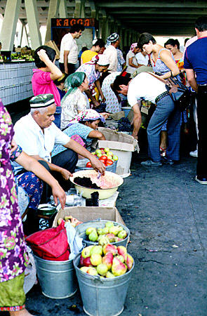 Market activity in Tashkent. Uzbekistan.
