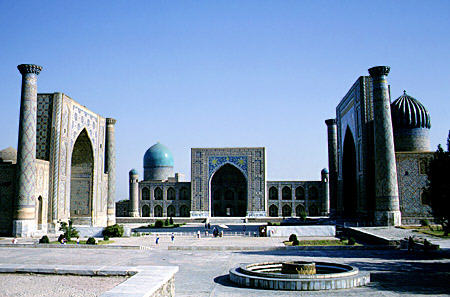 Registan mosque in Samarkand. Uzbekistan.