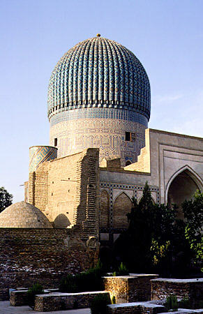 Tamerlane's tomb (called Gur Emir) in Samarkand. Uzbekistan.