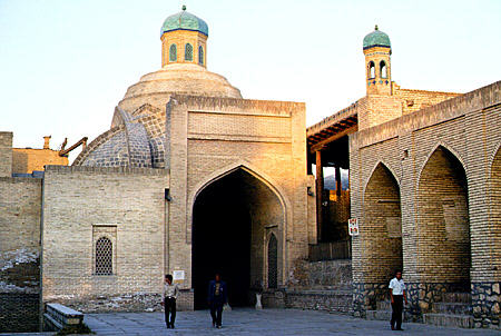 Dome of Taq-i Sarrafan in Bukhara. Uzbekistan.