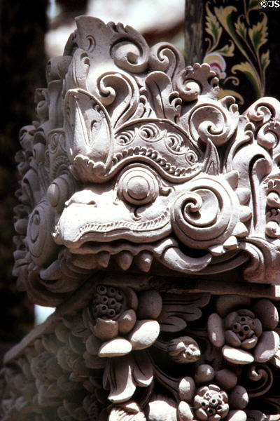 Detail of quality new but traditional carvings. Bali, Indonesia.