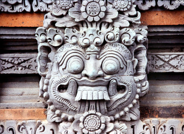 Carving in need of orthodontist. Bali, Indonesia.