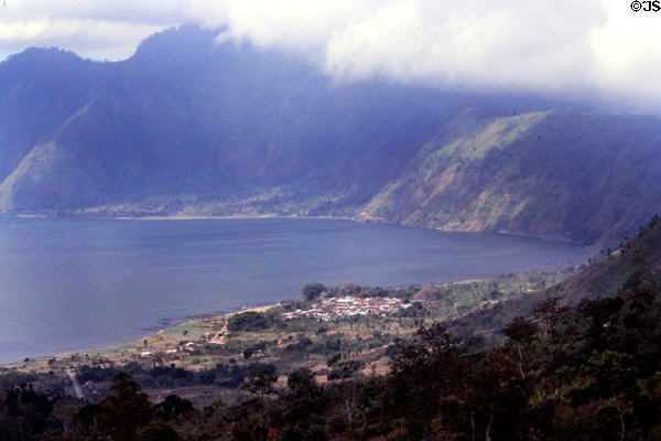 Mount Batur volcano caldera hold Lake Batur. Bali, Indonesia.