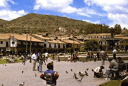Plaza de Armas & surrounding hillside in Cusco. Peru.