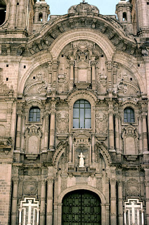 Baroque facade of La Compaña, Cusco. Peru.