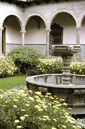 Museum of Religious Art & Archbishopric courtyard in Cusco. Peru.