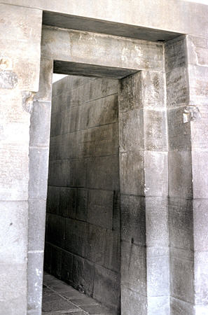 Incan doorway incorporated into Santo Domingo, Cusco. Peru.