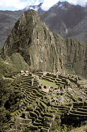 Huayna Picchu & overview of major temples in Machu Picchu. Peru.