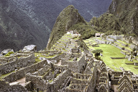 Overview of western structures at Machu Picchu. Peru.