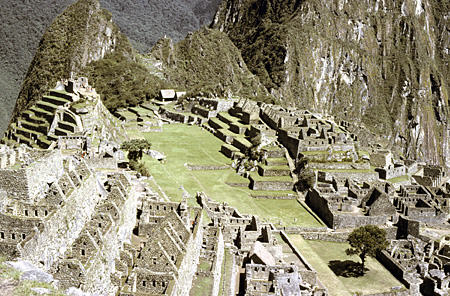Central plaza of Machu Picchu. Peru.
