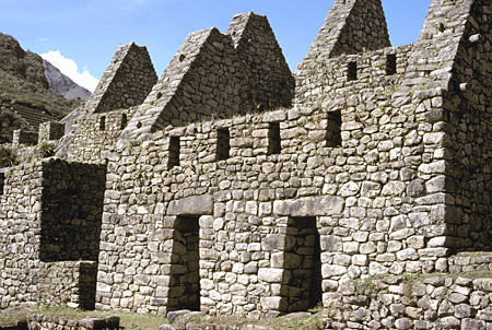 Buildings in workshops quarter of Machu Picchu. Peru.