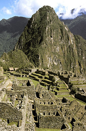 Machu Picchu with Huayna Picchu in the distance. Peru.