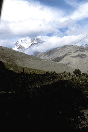 View of Nevada Veronica (5682m) from train to Machu Picchu. Peru.