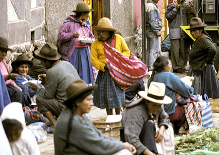 Vendors at market in Pisac. Peru.