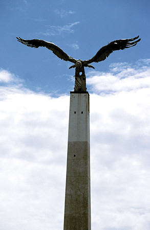 Condor monument in Cusco, on road to Titicaca. Peru.