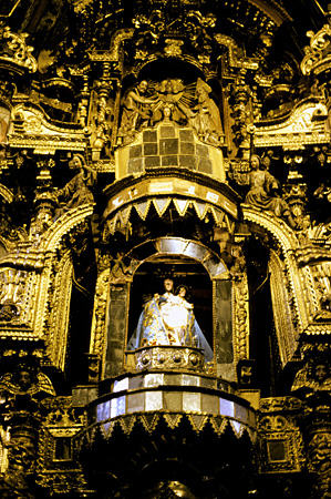 St Peter's Jesuit Church, Andahuaylillas altar detail. Peru.