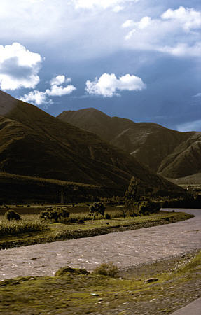 Vilacanota River Valley flows into Urubamba River. Peru.