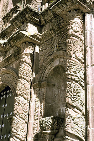 Column details of Dominican Church, Pomata. Peru.