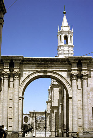 Arch beside Cathedral in Arequipa. Peru.