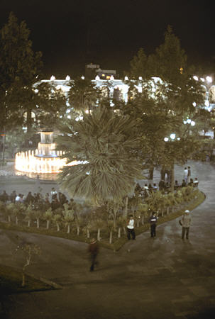 Plaza de Armas in Arequipa at night. Peru.