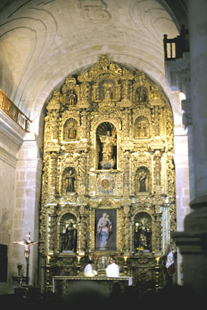 High altar of La Compañia, Arequipa. Peru.