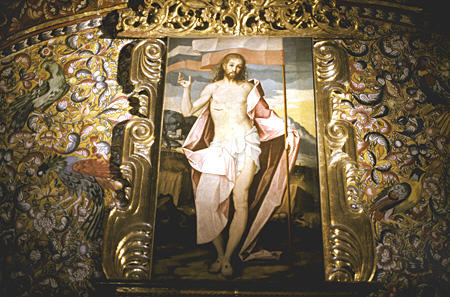 Christ Resurrection (18thC) by Bernardo Bitti in San Ignacio Chapel, La Compañia, Arequipa. Peru.