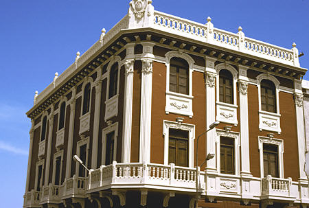 Neoclassical building at corner of Avenue San Francisco & Moral in Arequipa. Peru.
