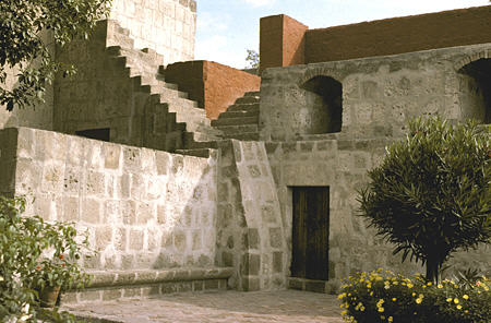 Stairways in Santa Catalina Monastery, Arequipa. Peru.