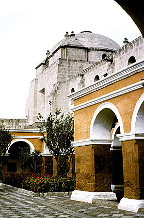 Cloister Mayor & Santa Catalina Church of Santa Catalina Monastery in Arequipa. Peru.