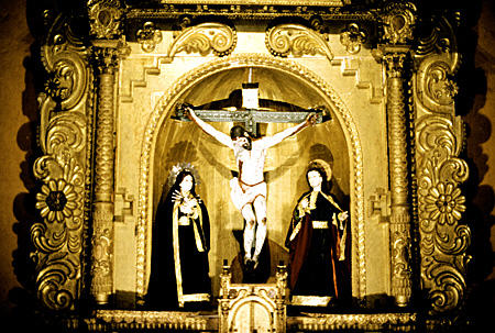 Altar of Convent Chapel in Santa Catalina Monastery, Arequipa. Peru.