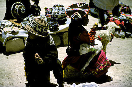 Native kids in Cañahuas. Peru.