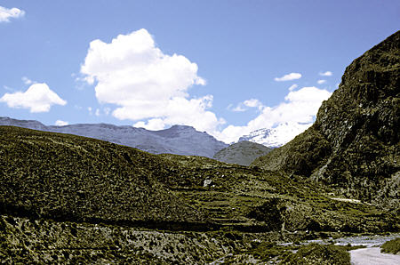 Ampato mountain & foothills seen from Colca Canyon. Peru.