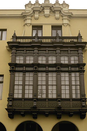 Balcony of City Hall in Lima. Peru.