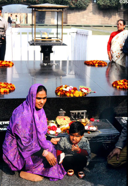 Raj Ghat, cremation site of Mahatma Gandhi. Delhi, India.