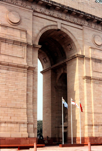 British-built arch of India Gate, memorial to India's war dead. Delhi, India.