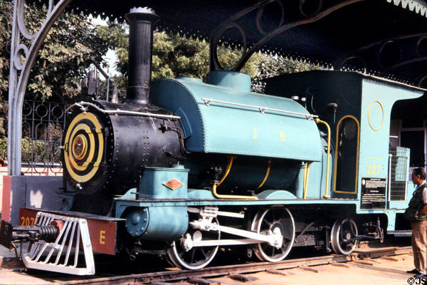 Saddle-back steam locomotive 207 at rail museum. Delhi, India.