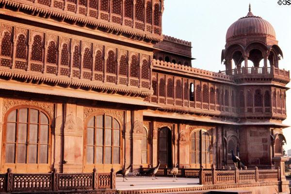 Architectural details of Bikaner Palace. India.