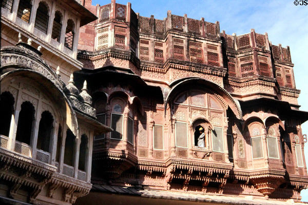 Palace in Jodhpur fort, now converted to a museum. India.