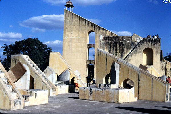 Various instruments of astronomical observatory Jantar Mantar (1734) in Jaipur. India.