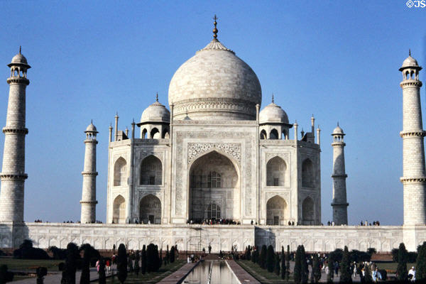 Facade of Taj Mahal. India.