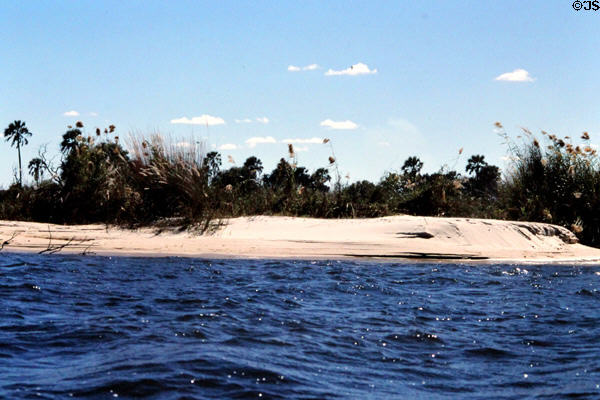 Sandy banks of Zambezi River. Zimbabwe.