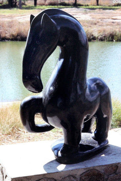 Stylized horse sculpture in Sculpture Garden of Harare. Zimbabwe.