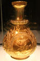 Hungarian gold flask embossed with knight on horse at Kunsthistorisches Museum. Vienna, Austria.