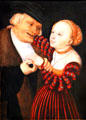 Old Man & a Girl painting by Lucas Cranach the Elder at Kunsthistorisches Museum. Vienna, Austria.